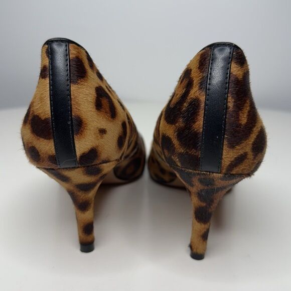 Nine West Margot Leopard Print Haircalf Kitten Heel Pumps 7.5 NWT - Picture 3 of 12